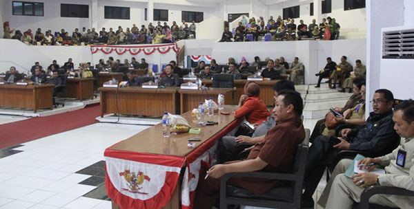 Suasana rapat Paripurna Rapat DPRD Bolmong